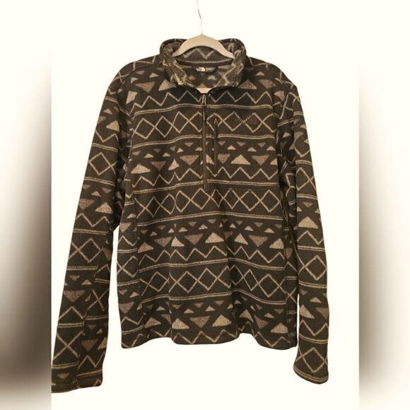 THE NORTH FACE Novelty Gordon Lyons Quarter Zip Black/Gray Geometric Print | L - Picture 2 of 10